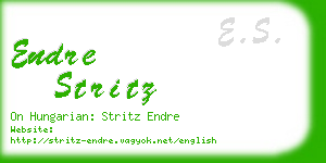 endre stritz business card